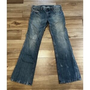 Y2K Mens DIESEL Zathan Regular-Bootcut Denim Jean 31X32 amazing wash 008M2 Italy